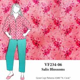 VF234-06 Salis Blossoms - Coral Floral Digital Cotton Lawn Fabric