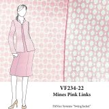 VF234-22 Mines Pink Links - Rose Pink and Off-White Novelty Stretch-Woven Fabric