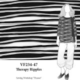 VF234-47 Therapy Ripples - Black and White Textured Designer Knit Fabric