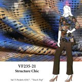 VF235-21 Structure Chic - Abstract Print on Laser-cut Sheer-Backed Knit Fabric