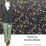 VF235-25 Structure Blooms - Delicate Floral Print on Black Cotton Lawn Fabric by Robert Kaufman