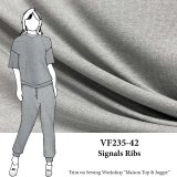 VF235-42 Signals Ribs - Grey Cotton-rich Rib Knit Fabric