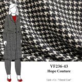 VF236-43 Hope Couture - Black & Ivory Yarn-Woven  Italian Houndstooth Coating Fabric