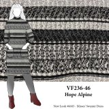 VF236-46 Hope Alpine - Black and Ivory Thick Sweater Knit Fabric made in France