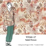VF241-17 Saint Fresco - Warm Cream and Pale Clay Rayon Print Fabric
