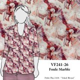 VF241-26 Foule Marble - Mauve with Gray and Red Marbled Rayon Challis Print Fabric