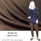VF241-33 Fleur Cocoa - Warm Brown 10oz Combed Cotton Jersey Knit Fabric