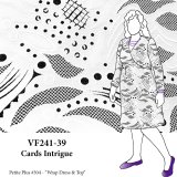 VF241-39 Cards Intrigue - Black and White Abstract Textured Double-knit Fabric