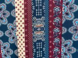 Pop Prints - Blue and Red Polyester Peachskin Print Fabric