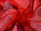 Sparkle Organza Fabric - Red