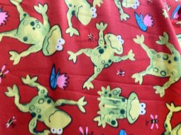 Polar Fleece Print - Froggy on Red