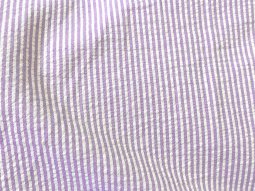 Cotton Seersucker Fabric - Lavender-White Stripe