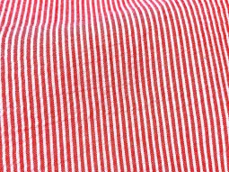Cotton Seersucker Fabric - Red-White Stripe