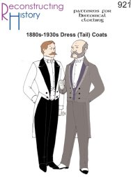 Reconstructing History #RH921 - 1880s-1930s Men's Dress Coat or Tail Coat Sewing Pattern