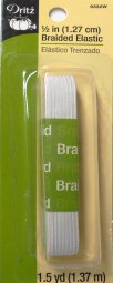 Dritz #9332W - Braided Elastic - 1/2" White