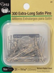 Dritz #21 Extra Long Satin Pins - 300 count