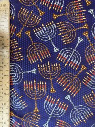 Quilting Cotton Print - Hanukkah Festival Menorahs