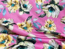 Printemps Digital Cotton Shirting Fabric - 62238 Pink Multi