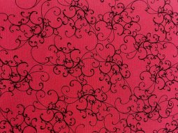 Quilting Cotton Print Fabric - Elegant Scroll Red by Loralie Harris