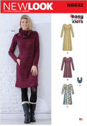 New Look #6632 - Misses' Knit Empire Dress Sewing Pattern