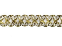 Louisa Metallic Braid - Trim #320 - White with Metallic Gold