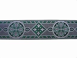 Trim - Royal Brocade - Green and Silver