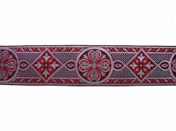 Trim - Royal Brocade - Red and Silver