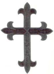 Iron-on Applique - Fleury Latin Cross #19553 - Black,   6.5" x 4.75"
