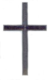Iron-on Applique - Latin Cross #3053 - Black,  4.75" x 2.75"