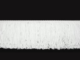 Rayon Chainette Fringe - White #1 - 2 inch