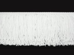 Rayon Chainette Fringe - White #1 - 6 inch