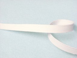 Flat Braided Elastic 1040 - White 3/8"