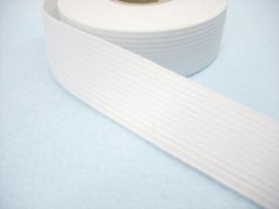 Flat Braided Elastic 1040 - White 1"