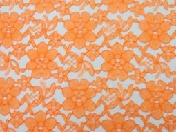 Wholesale Floral Lace - Orange,  25 yards