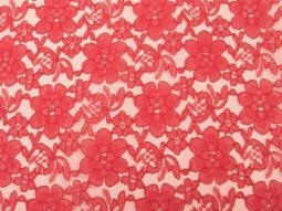Wholesale Floral Lace - Red,  25 yards