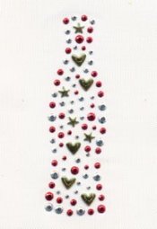 Hot Fix Transfer - Champagne Bottle, 1.25 x 3.75 inches