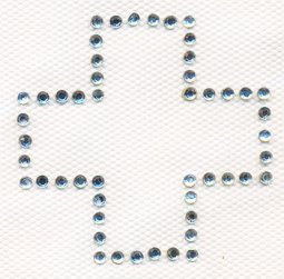 Hot Fix Transfer - Silver Templar Cross, 2 x 2 inches