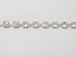 Rhinestone Banding - Cup Chain R12 - Single Row, Silver 4mm