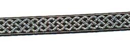 Celtic Knot Jacquard Trim - Black with Metallic Silver, .75"