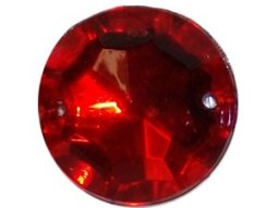 Wholesale Acrylic Jewels - Siam Sew-In Gemstone - Large Round, 18mm - 144 jewels, 1 gross
