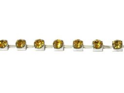 Rhinestone Banding - Cup Chain SS16 - Single Row - Topaz