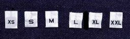 Wholesale Clothing Labels - Size Letters 1,000
