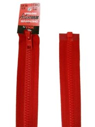 YKK Separating Zipper - One Way Opening, 20" - #519 Red