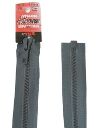 YKK Separating Zipper - One Way Opening, 20" - #578 Grey