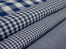 Wholesale Gingham Check Fabric - Navy 20 yards
