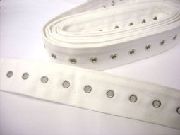 Wholesale Corset Lacing Tape - White Bone Casing with Nickle Grommets - 5 yds ** Temporarily out of stock**