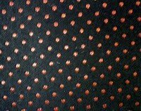 Coutil - Black/Red Spot Corseting Fabric, priced per 1/2 yard
