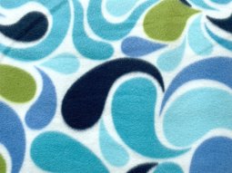 Polar Fleece Print Fabric - Yasmin Blue