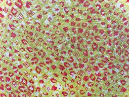 PPC248-21 Doodle Art 1 - Pink on Pale Yellow Rayon Challis Fabric
