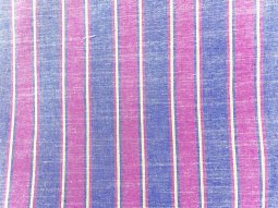 Palm Harbor Stripes - Red-Indigo col.02 - Linen Cotton Fabric